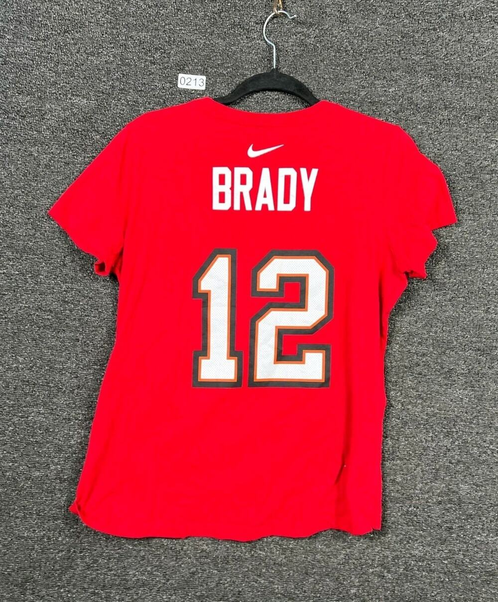 Nike Tampa Bay Buccaneers NFL T-Shirt Womens L Red Tom Brady #12
